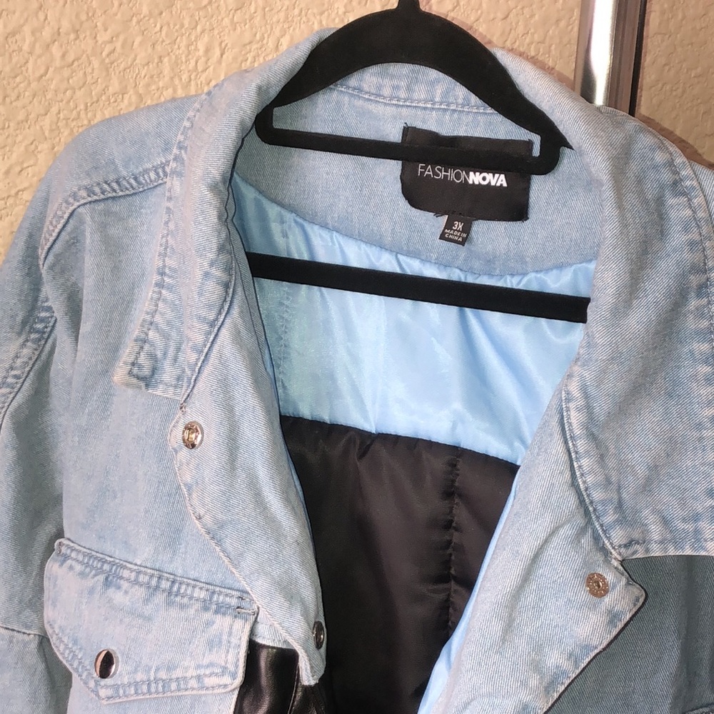 Fashion Nova Blue Jean Black Puffer Jacket - Picture 9 of 17